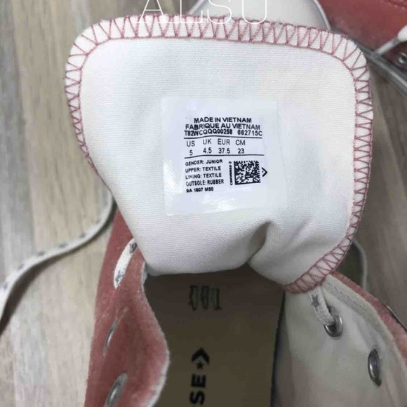 NWT Converse Ctas Side Zip Hi Rust Pink Velvet J/W - Picture 6 of 6